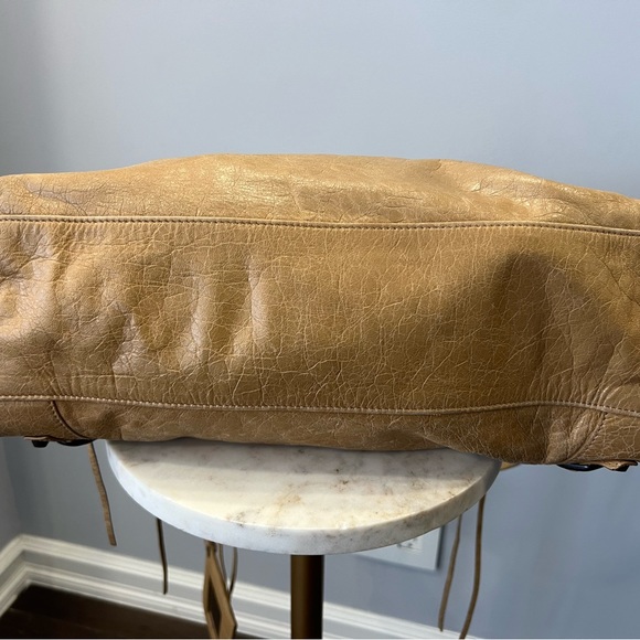 Balenciaga Motocross Giant 12 Part Time Bag Top Handle Light-Brown Beige Leather - Picture 8 of 13